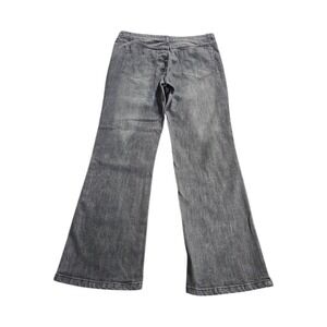 PBX Basics Womens High Rise Flare Jeans Charcoal Gray Denim Size 12 Bootcut